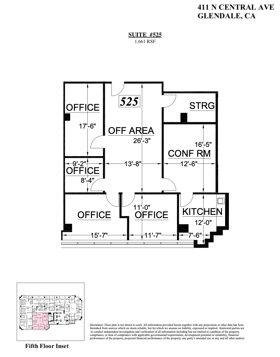 411 N Central Ave, Glendale, CA en alquiler Plano de la planta- Imagen 1 de 1