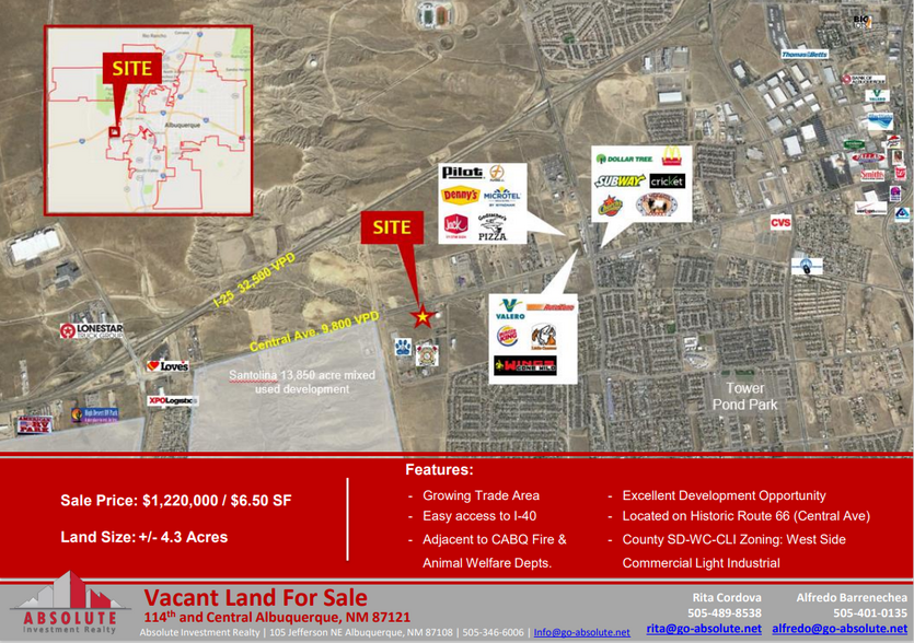 114th & Central, Albuquerque, NM en venta - Otros - Imagen 1 de 2