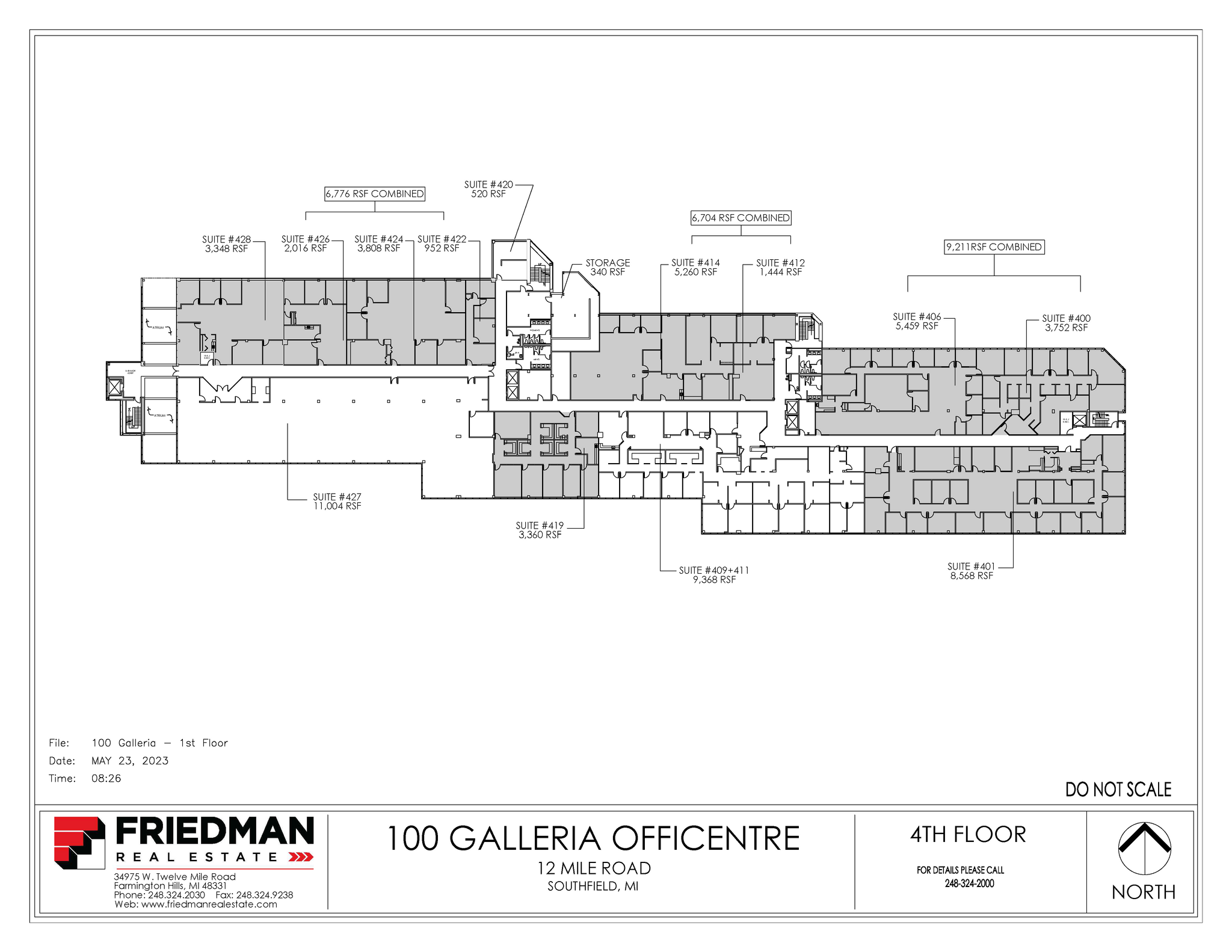 100 Galleria Officentre, Southfield, MI en venta Plano de la planta- Imagen 1 de 1