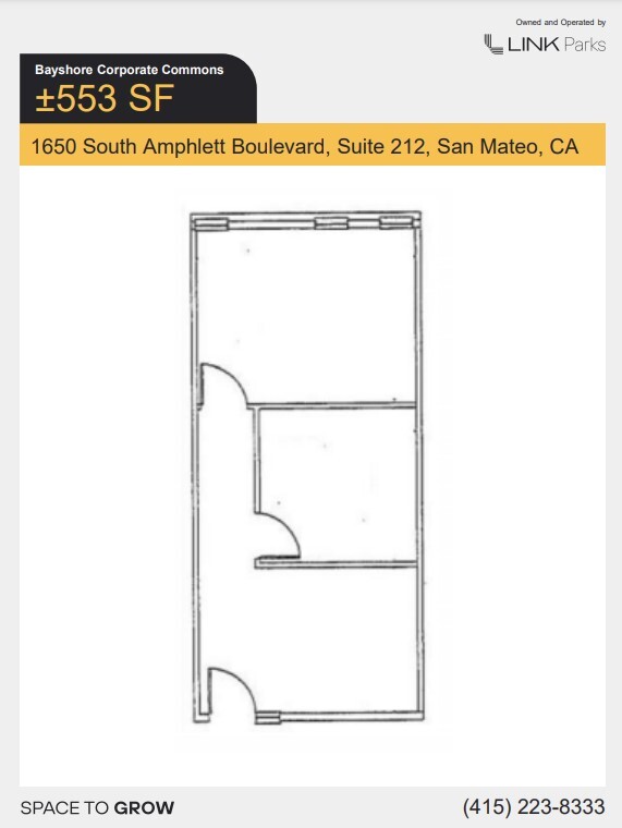 1650 S Amphlett Blvd, San Mateo, CA en alquiler Plano de la planta- Imagen 1 de 1