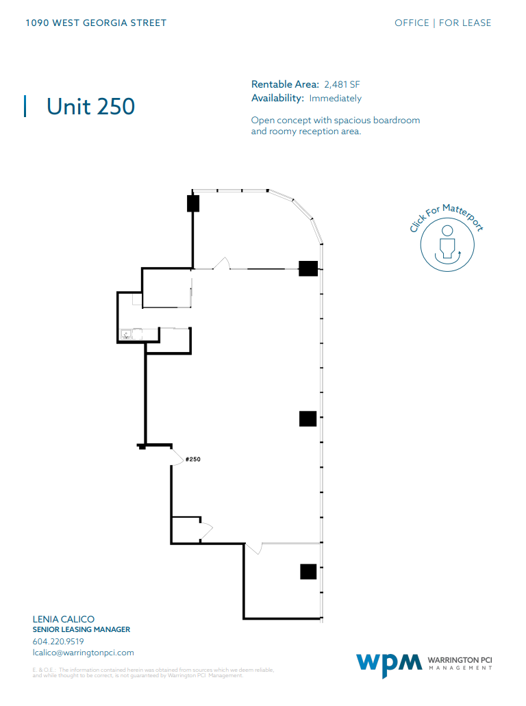 1090 W Georgia St, Vancouver, BC en alquiler Plano de la planta- Imagen 1 de 1