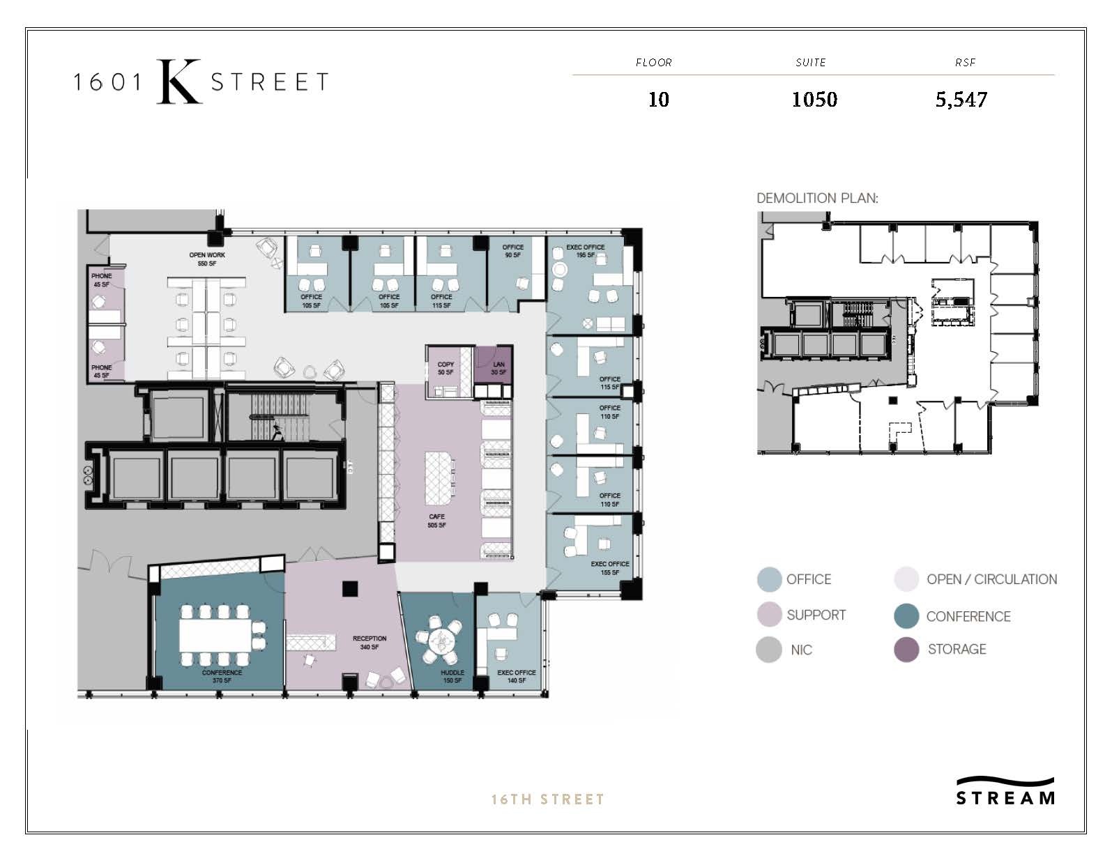 1601 K St NW, Washington, DC en alquiler Plano de la planta- Imagen 1 de 1