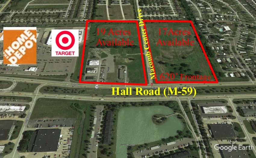 M-59 Hall Rd, Macomb Township, MI en venta - Vista aérea - Imagen 1 de 1