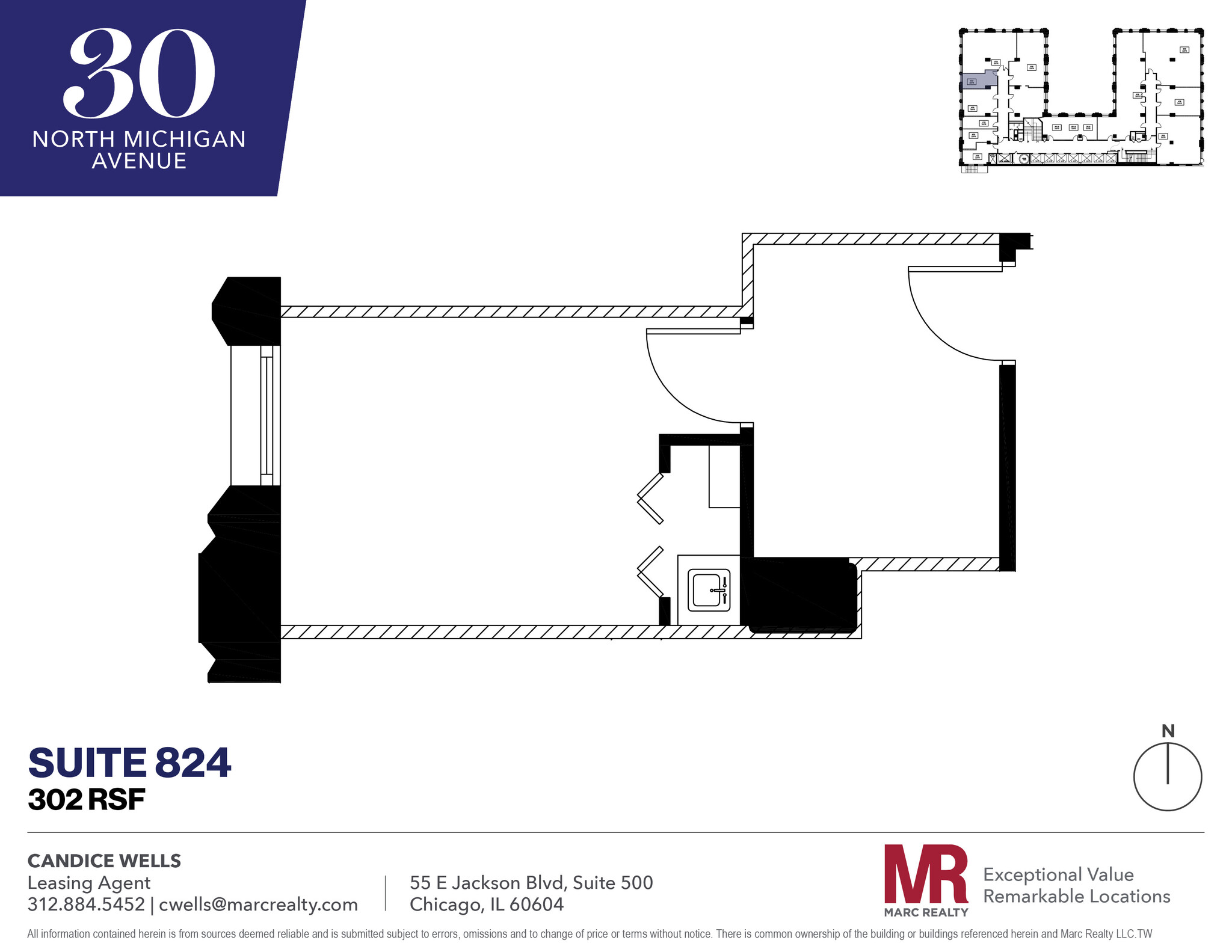 30 N Michigan Ave, Chicago, IL en alquiler Plano de la planta- Imagen 1 de 4