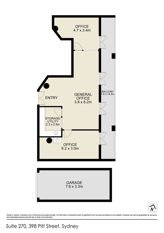 398 Pitt St, Sydney, NSW 2000 - Unidad 270 - - Plano de la planta - Image 2 of 4