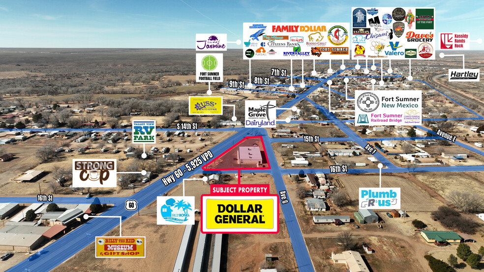 1266 Sumner Ave, Fort Sumner, NM en venta - Vista aérea - Imagen 3 de 4