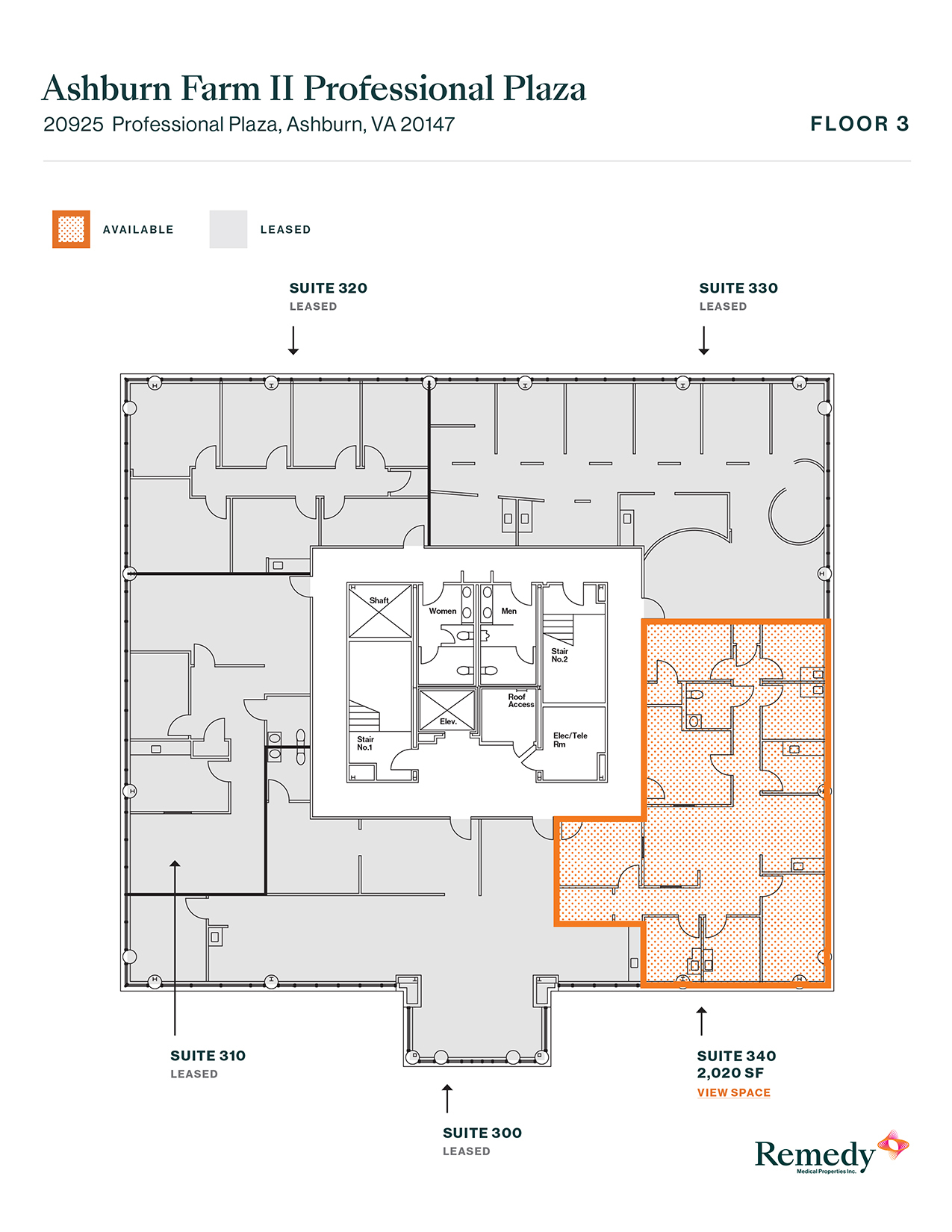 20925 Professional Plz, Ashburn, VA en alquiler Plano de la planta- Imagen 1 de 2