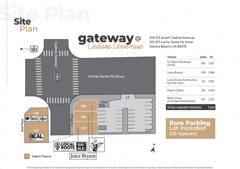 121-129 Lomas Santa Fe Dr, Solana Beach, CA en venta - Plano del sitio - Imagen 2 de 6