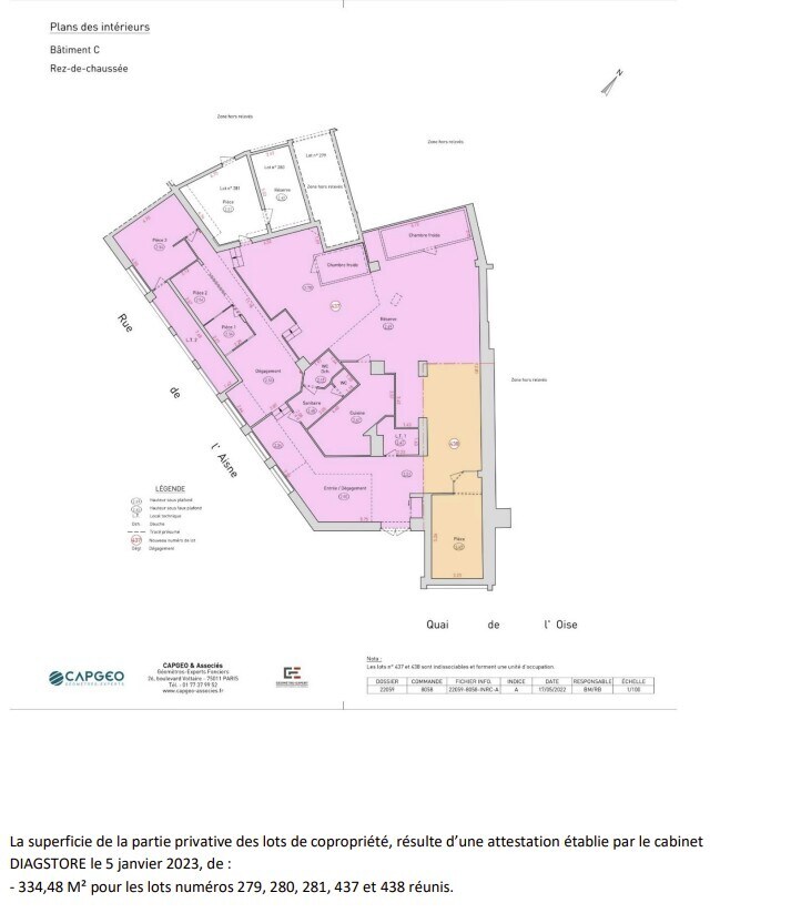 15 Quai De L'Oise, Paris en alquiler Plano de la planta- Imagen 1 de 1