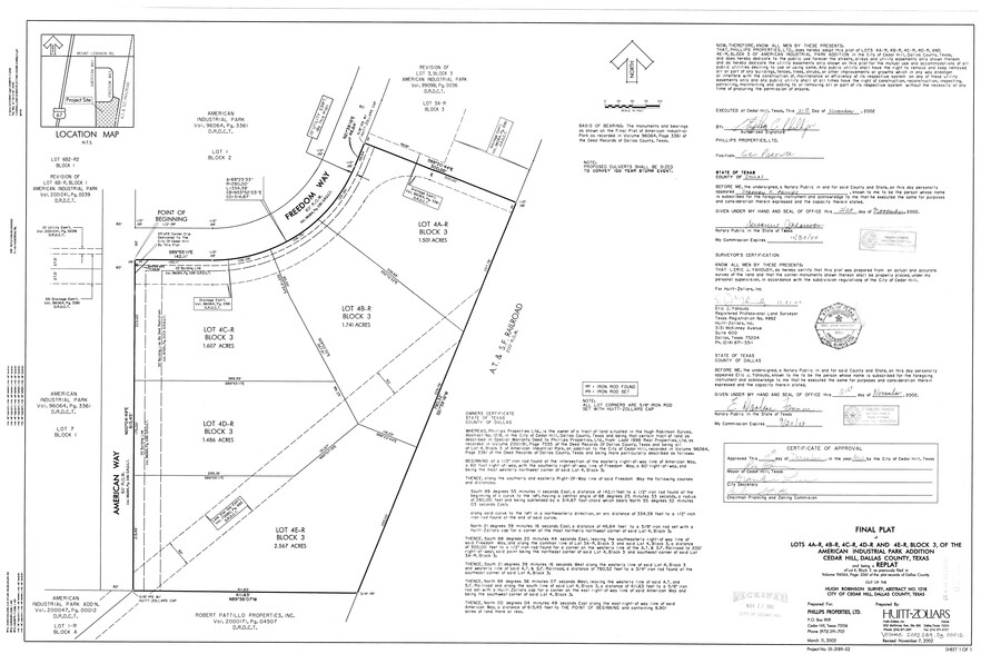 1525-1676 American Way and Freedom Way, Cedar Hill, TX en venta - Plano del sitio - Imagen 3 de 3