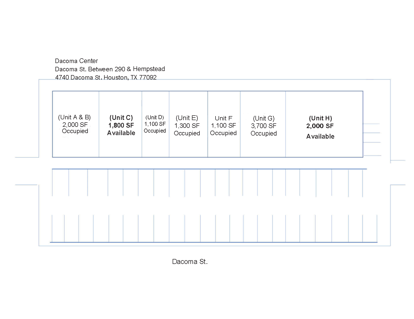 4740 Dacoma St, Houston, TX en alquiler Plano del sitio- Imagen 1 de 1