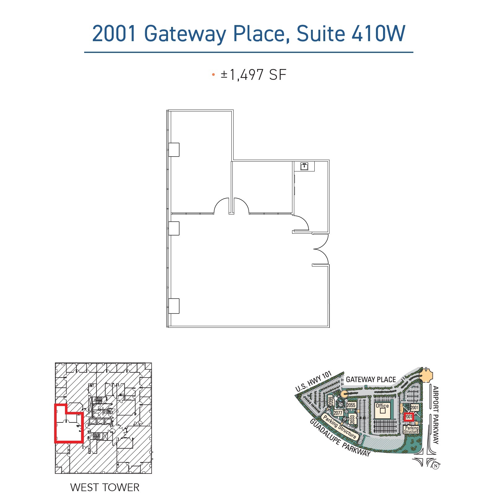 2001 Gateway Pl, San Jose, CA en alquiler Plano de la planta- Imagen 1 de 1