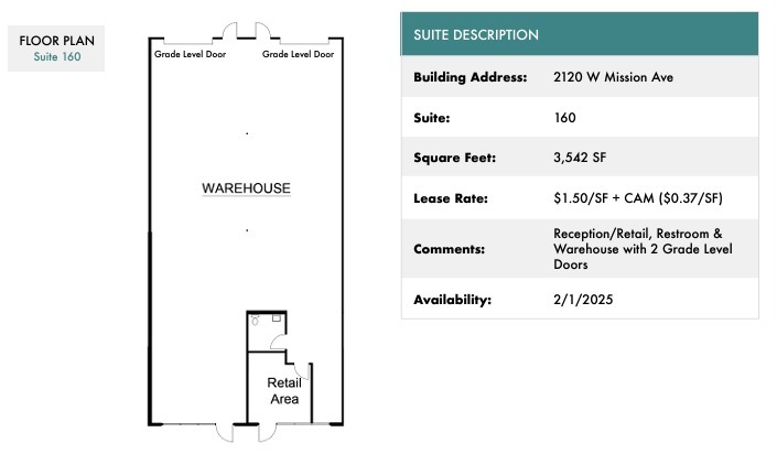 2120 W Mission Rd, Escondido, CA en alquiler Plano de la planta- Imagen 1 de 1