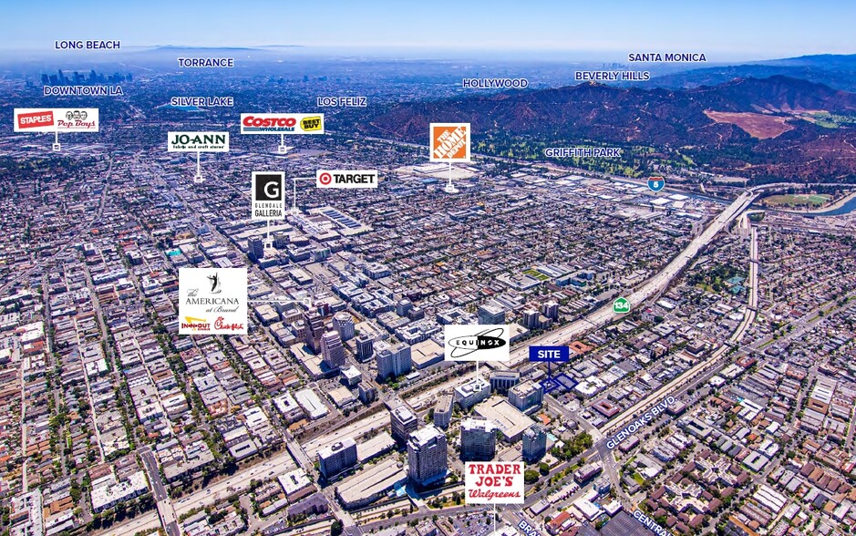 801 N Central Ave, Glendale, CA en alquiler - Vista aérea - Imagen 3 de 5