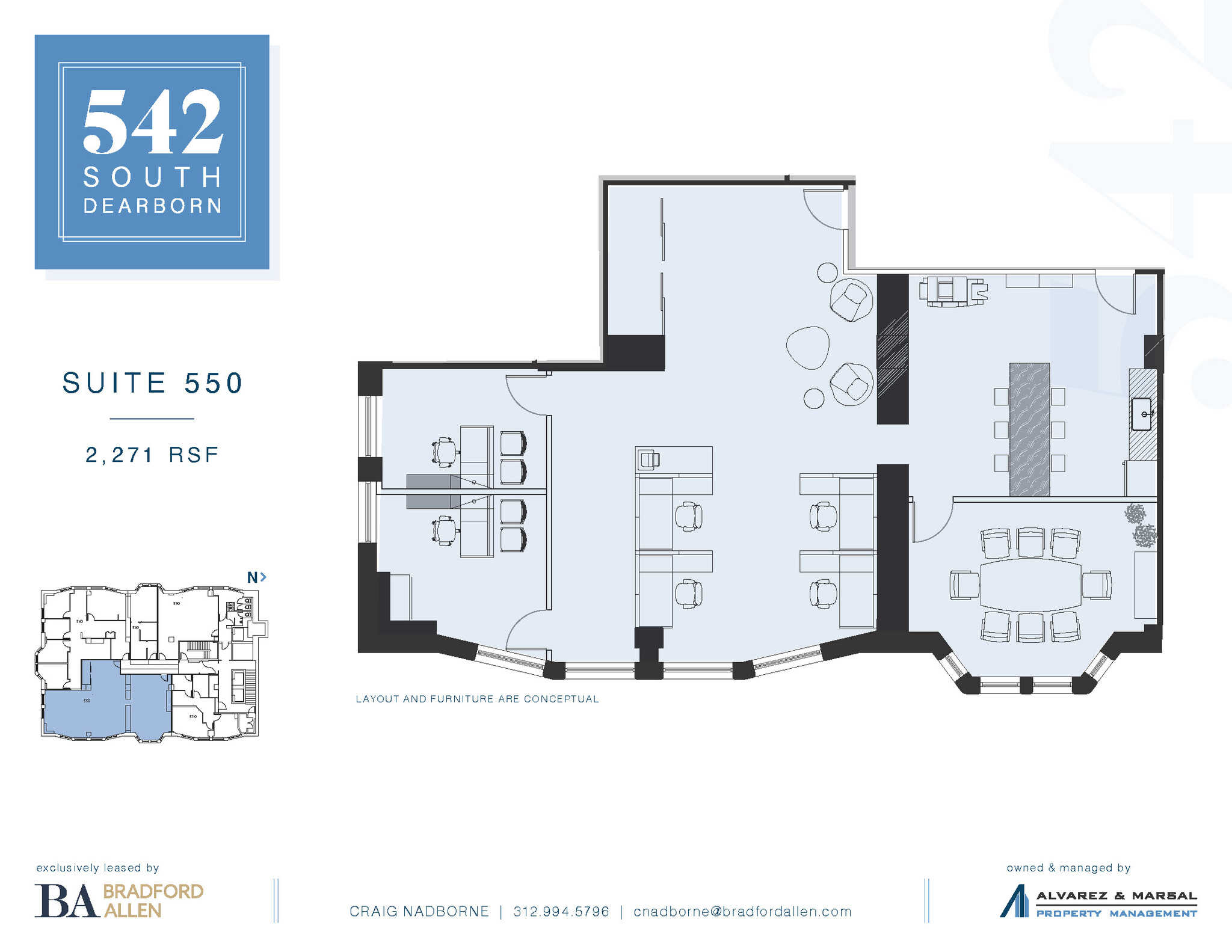 542-550 S Dearborn St, Chicago, IL en alquiler Plano de la planta- Imagen 1 de 5