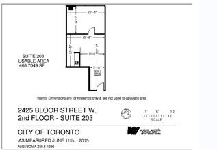 2425 Bloor St W, Toronto, ON en alquiler Plano de la planta- Imagen 1 de 1