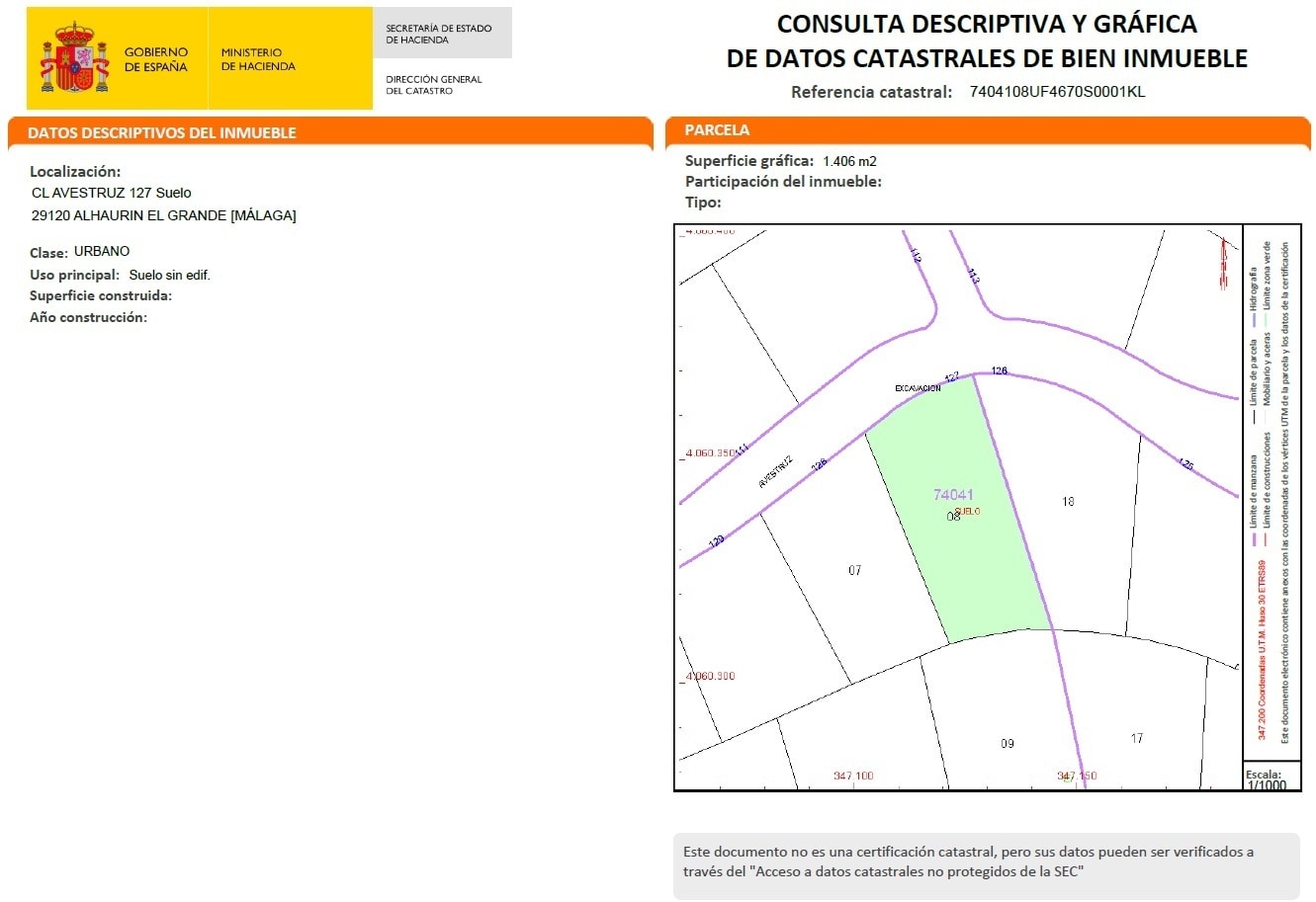 Calle Sierra Gorda, Alhaurín el Grande, Málaga en venta Plano del sitio- Imagen 1 de 18