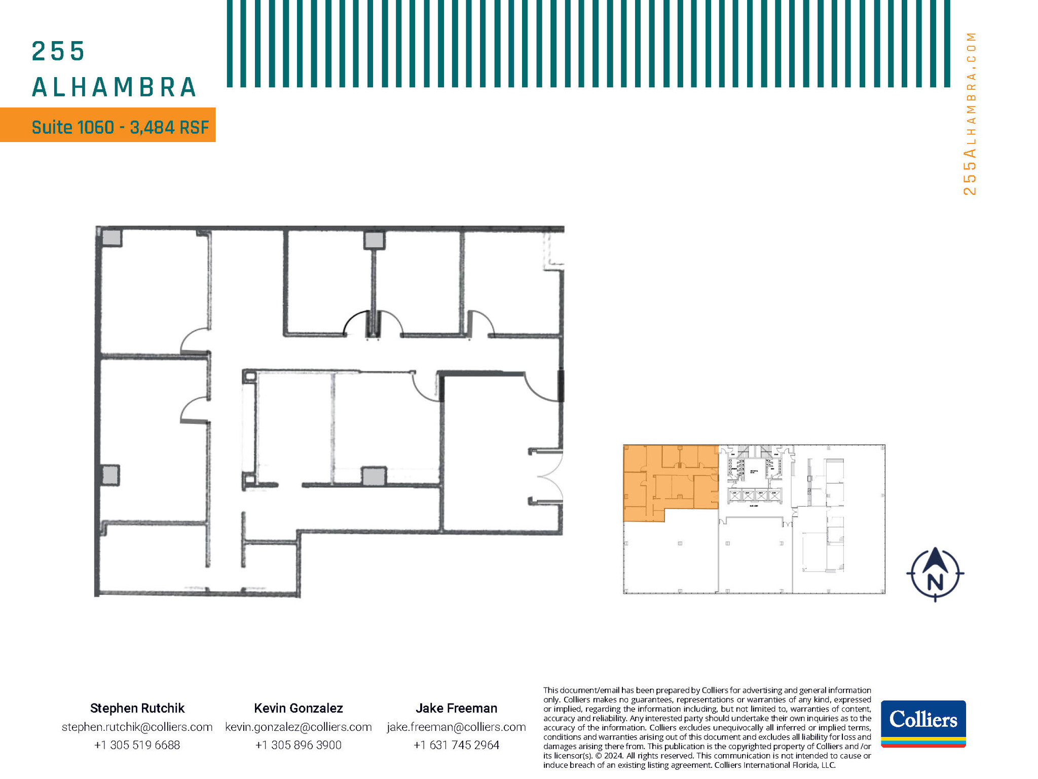 255 Alhambra Cir, Coral Gables, FL en alquiler Plano de la planta- Imagen 1 de 1