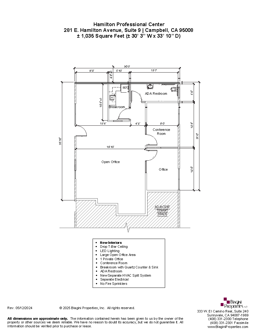 281 E Hamilton Ave, Campbell, CA en alquiler Plano de la planta- Imagen 1 de 3