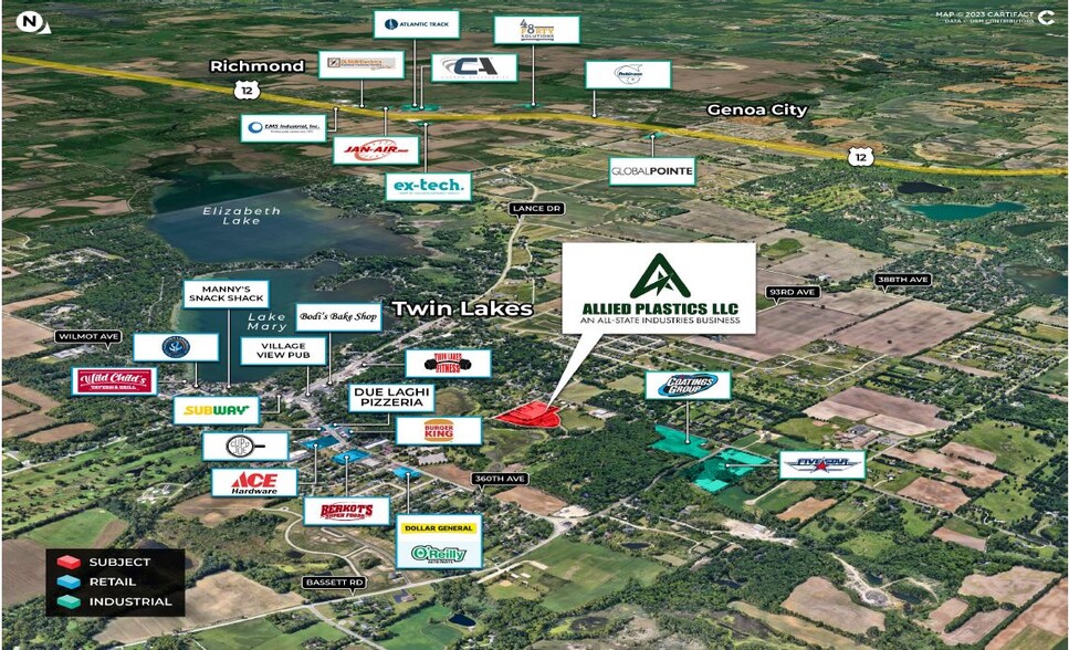 150 Holy Hill Rd, Twin Lakes, WI en venta - Vista aérea - Imagen 2 de 2