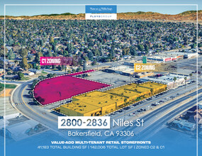 2800-2814 Niles St, Bakersfield, CA - VISTA AÉREA  vista de mapa - Image1