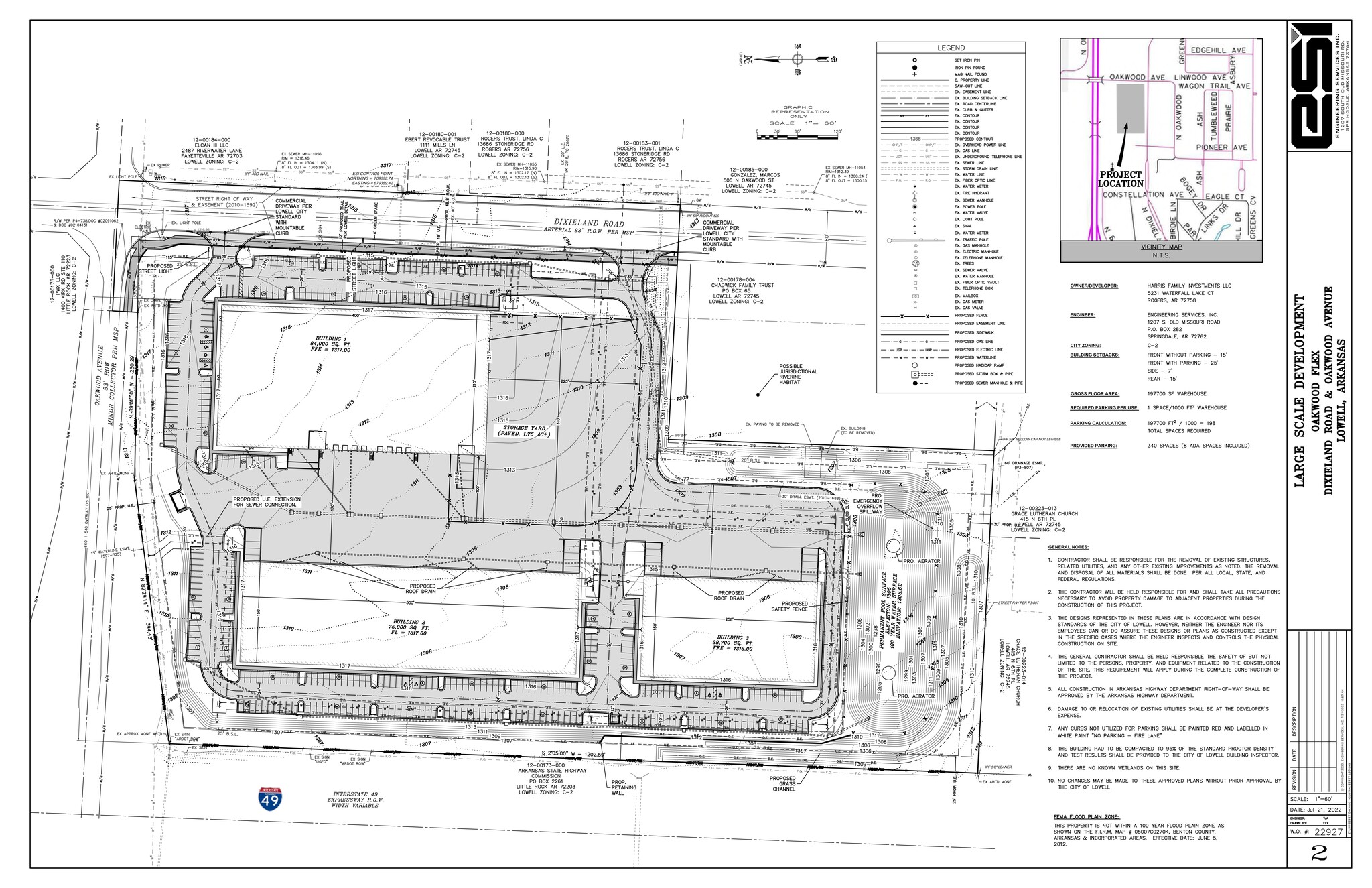 Oakwood & Dixieland Rd, Lowell, AR en alquiler Plano del sitio- Imagen 1 de 20