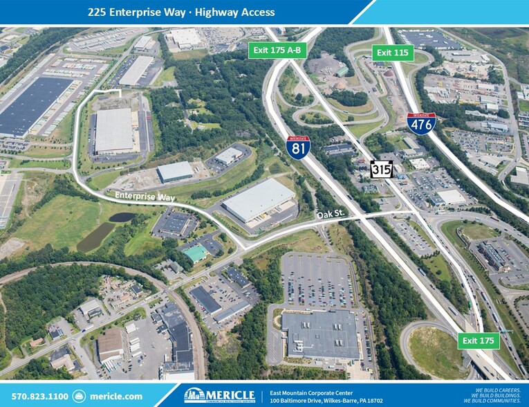 225 Enterprise Way, Pittston Township, PA en alquiler - Vista aérea - Imagen 2 de 7