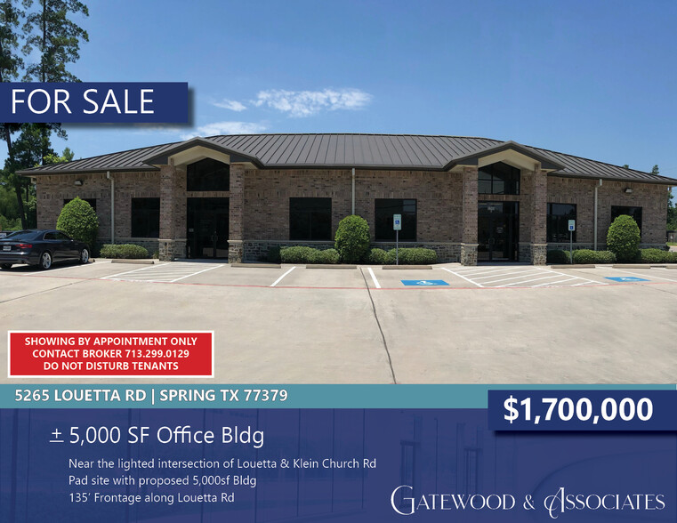 5265 Louetta Rd, Spring, TX en venta - Foto del edificio - Imagen 1 de 10