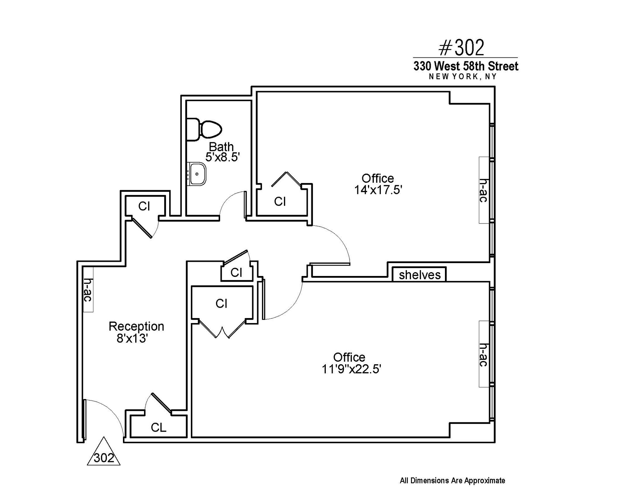 315 W 57th St, New York, NY en alquiler Plano de la planta- Imagen 1 de 2