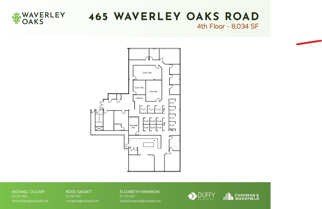 465 Waverley Oaks Rd, Waltham, MA en alquiler Plano de la planta- Imagen 1 de 1