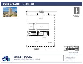 801 Cherry St, Fort Worth, TX en alquiler Plano de la planta- Imagen 2 de 2