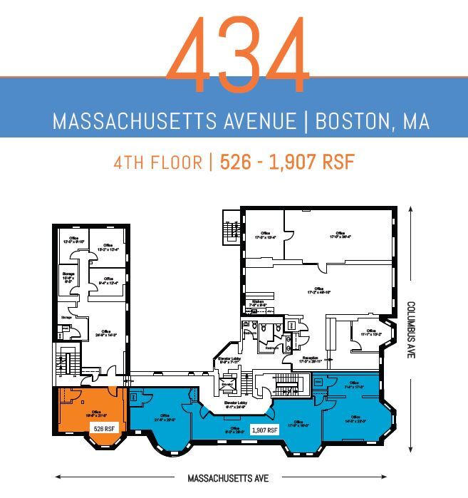 434-440 Massachusetts Ave, Boston, MA en alquiler Plano de la planta- Imagen 1 de 1