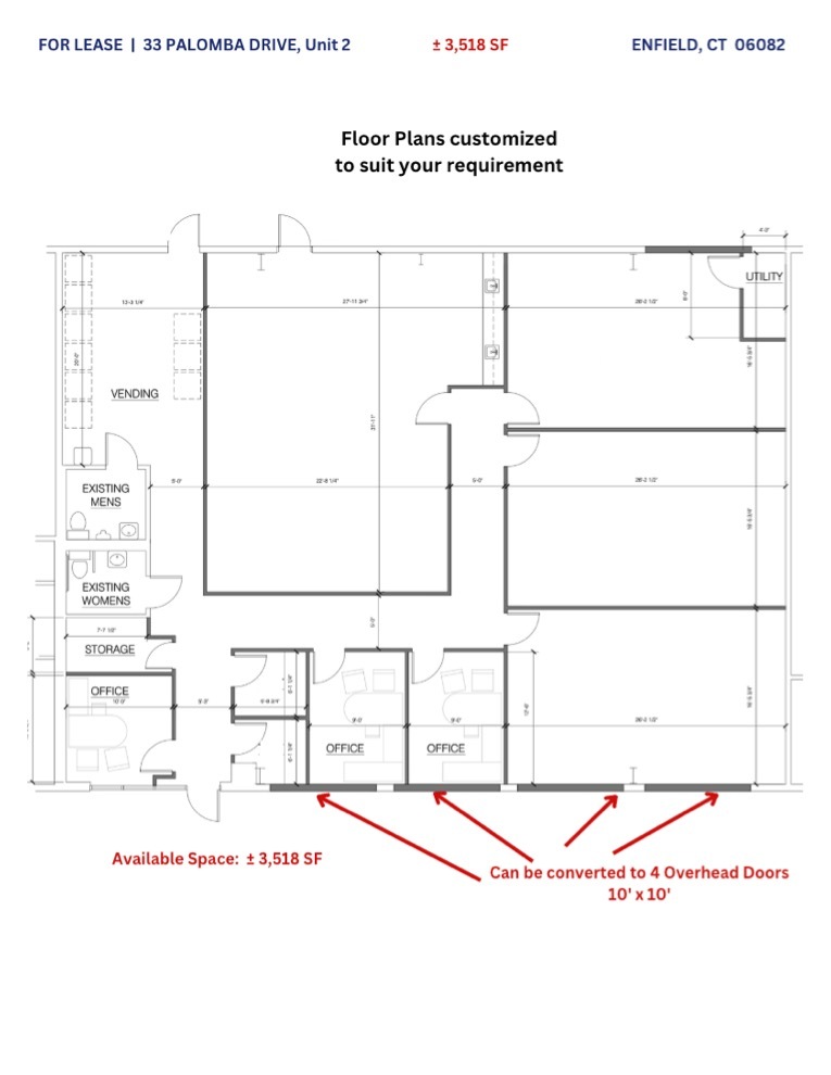 33 Palomba Dr, Enfield, CT en alquiler Plano de planta tipo- Imagen 1 de 2