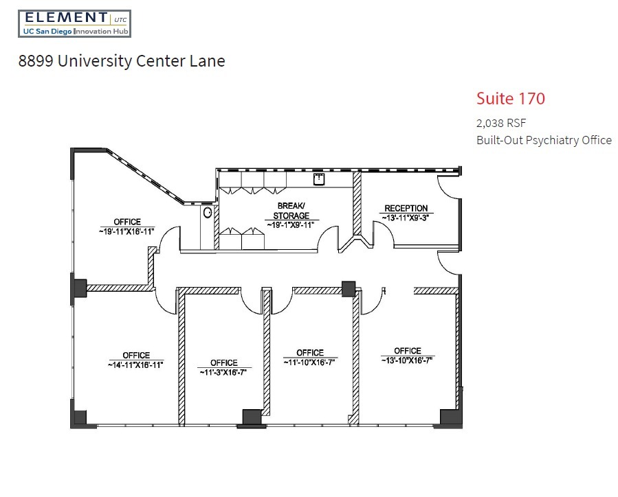 8899 University Center Ln, San Diego, CA en alquiler Plano de la planta- Imagen 1 de 1