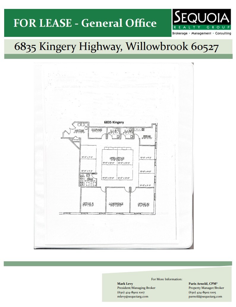 6833-6837 S Kingery Hwy, Willowbrook, IL en alquiler Plano de la planta- Imagen 1 de 1