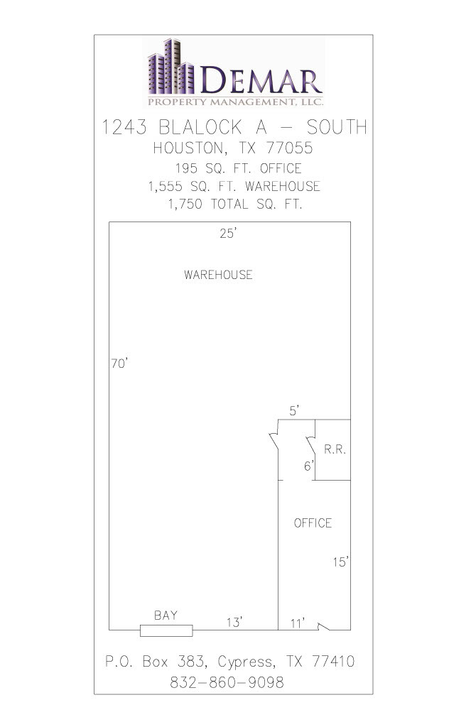 1243 Blalock Rd, Houston, TX en alquiler Plano de la planta- Imagen 1 de 1