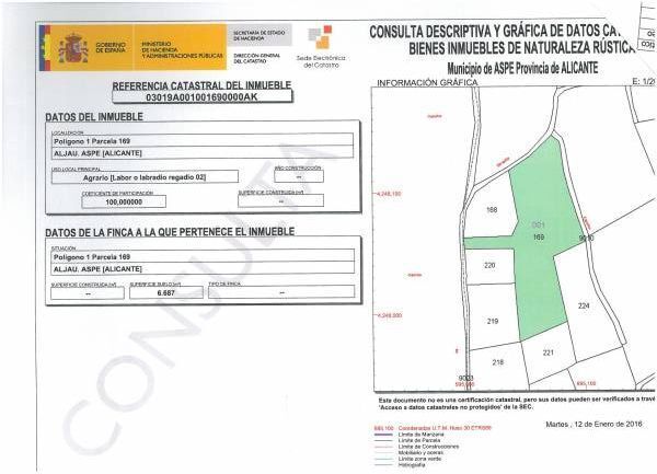 Terreno en Aspe, Alicante en venta Foto principal- Imagen 1 de 2