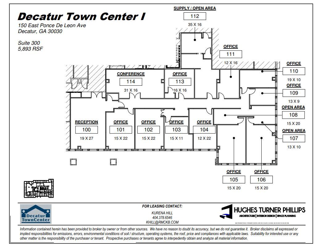 150 E Ponce de Leon Ave, Decatur, GA en alquiler Plano de la planta- Imagen 1 de 1