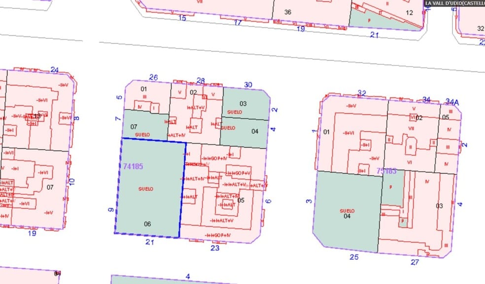 Carrer De Vicente Peirats Montón, La Vall d'Uixó, Castellón en venta - Plano de solar - Imagen 1 de 1