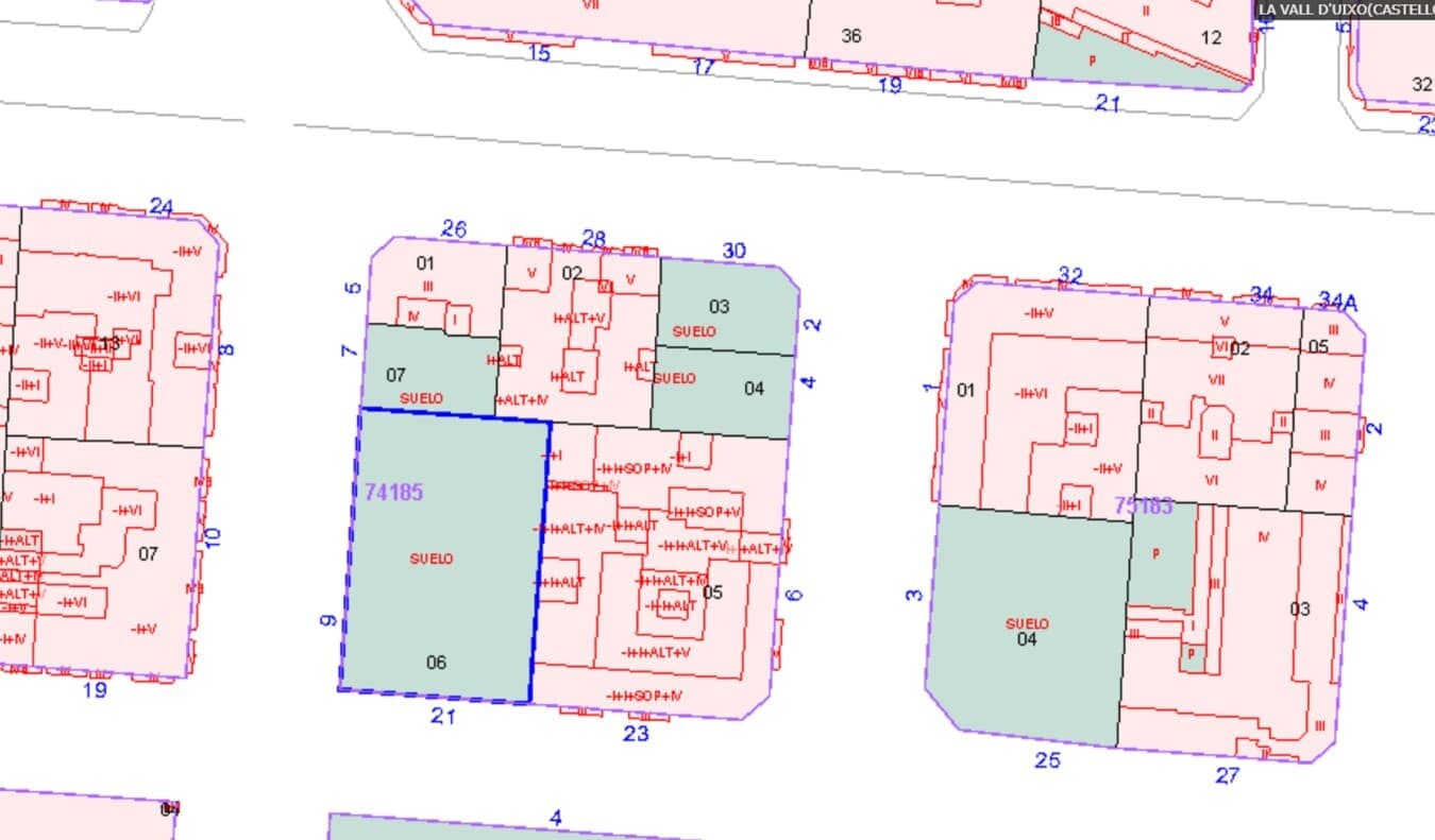 Carrer De Vicente Peirats Montón, La Vall d'Uixó, Castellón en venta Plano de solar- Imagen 1 de 2