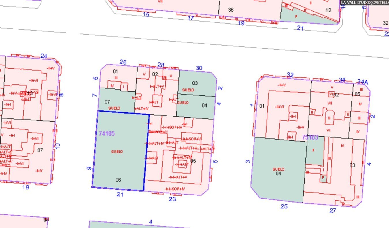 Carrer de Vicente Peirats Montón, La Vall d'Uixó, Castellón en venta Plano de solar- Imagen 1 de 2