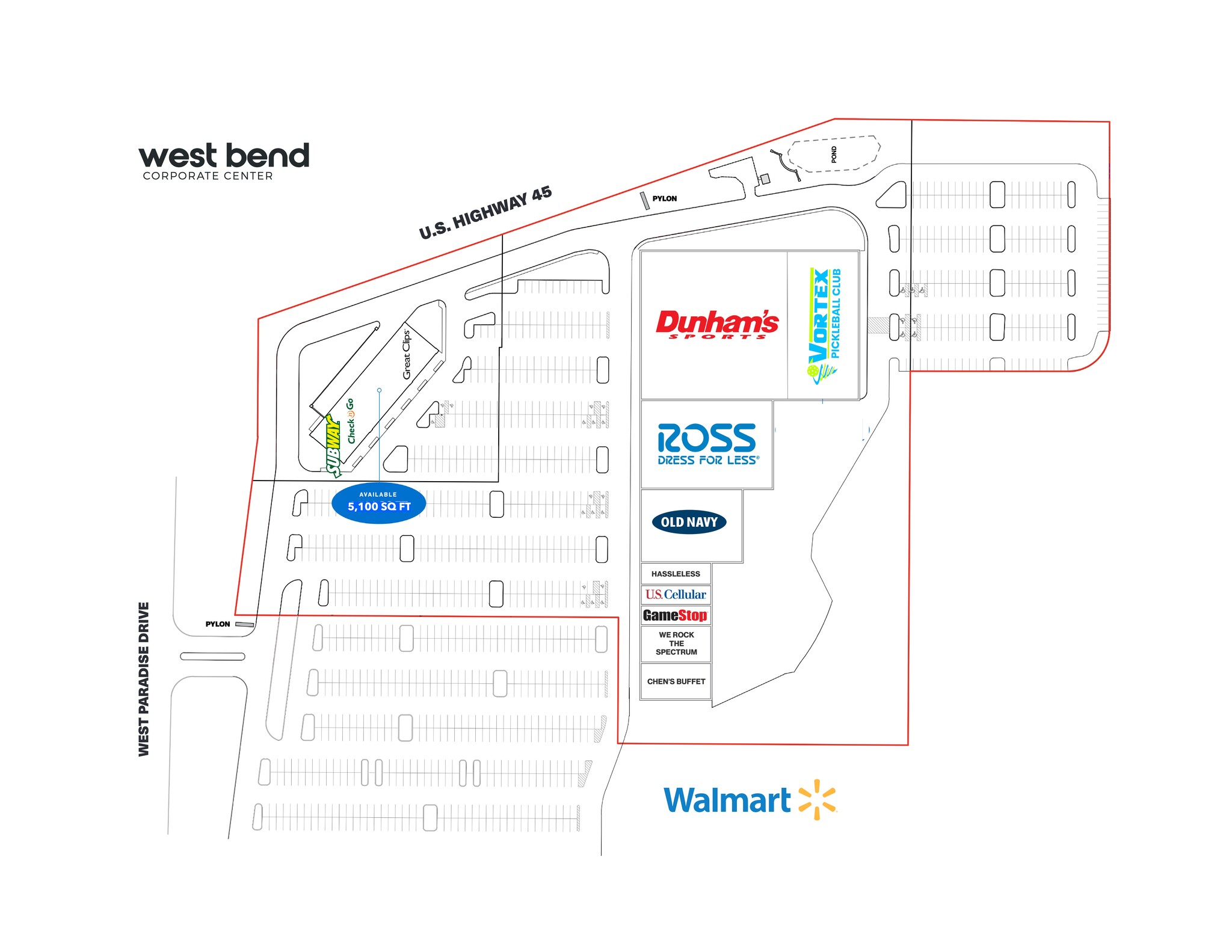 1291-1341 W Paradise Dr, West Bend, WI en alquiler Plano del sitio- Imagen 1 de 10