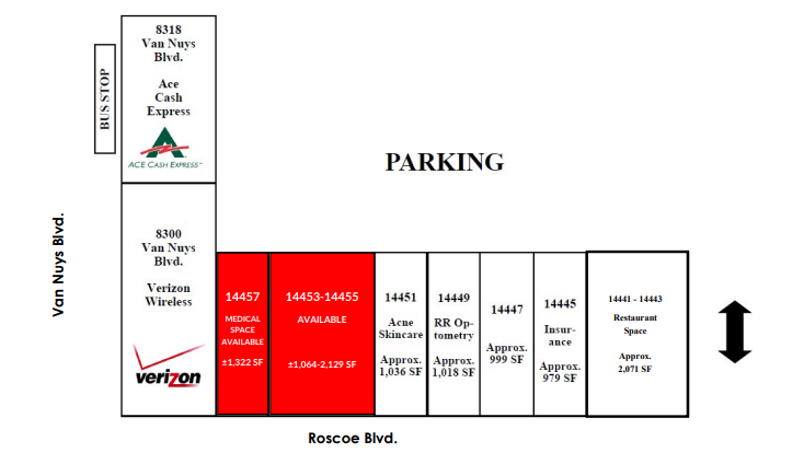 14441-14457 Roscoe Blvd, Panorama City, CA en alquiler Plano de la planta- Imagen 1 de 1