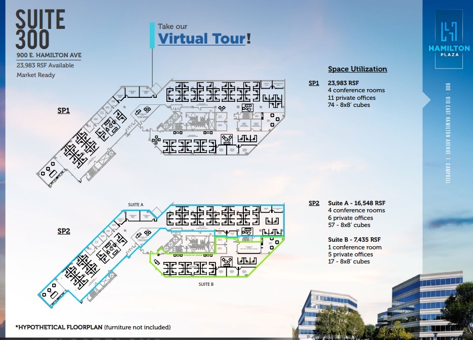 900 E Hamilton Ave, Campbell, CA en alquiler Plano de la planta- Imagen 1 de 2