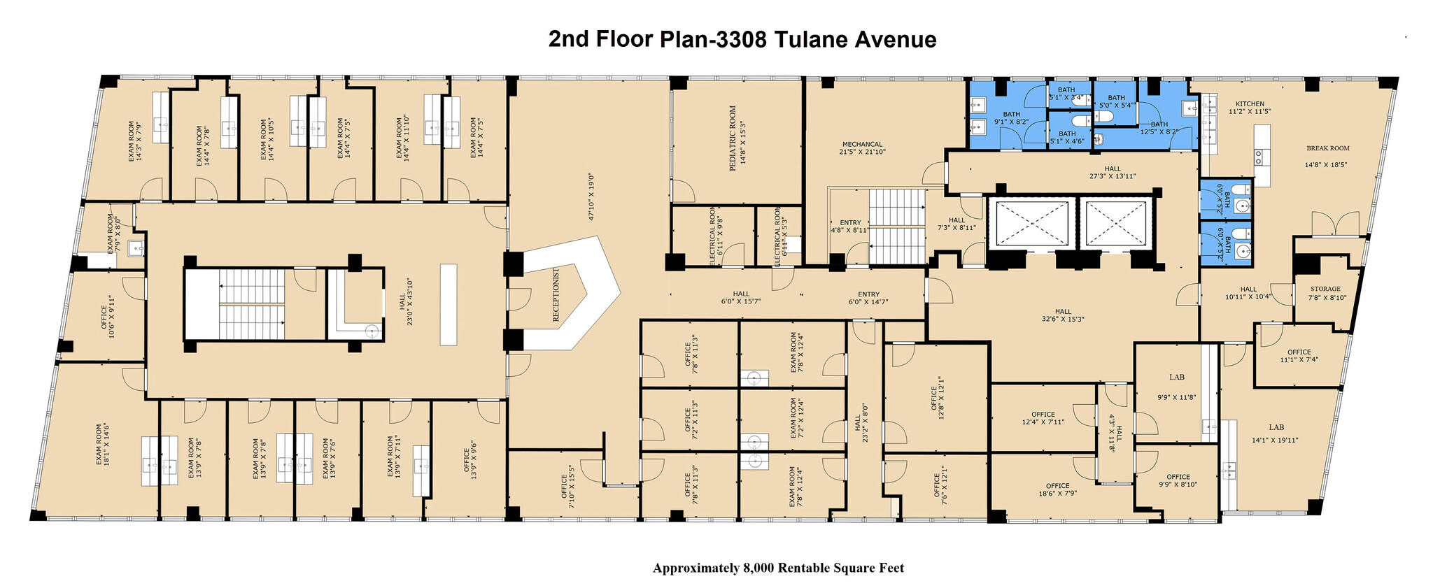 3308 Tulane Ave, New Orleans, LA en alquiler Plano de la planta- Imagen 1 de 1