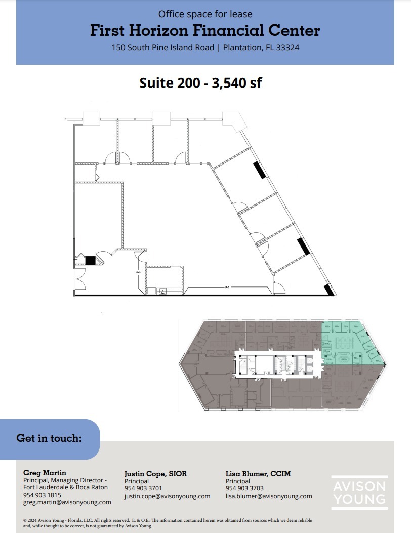 150 S Pine Island Rd, Plantation, FL en alquiler Plano de la planta- Imagen 1 de 1