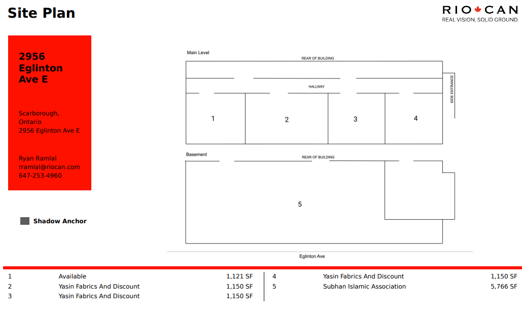 2956 Eglinton Ave E, Toronto, ON en alquiler Plano del sitio- Imagen 1 de 1