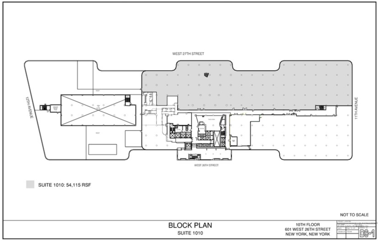 601 W 26th St, New York, NY en alquiler Plano de la planta- Imagen 1 de 5