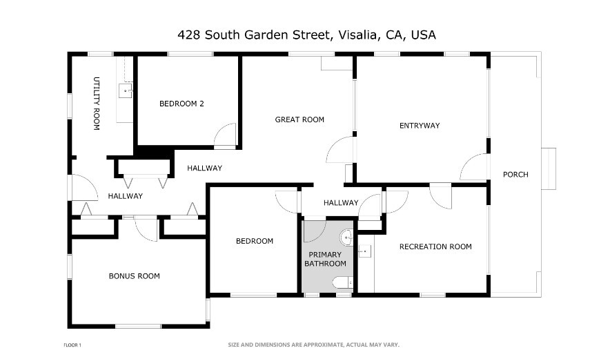 428 S Garden St, Visalia, CA en venta - Plano de la planta - Imagen 2 de 2