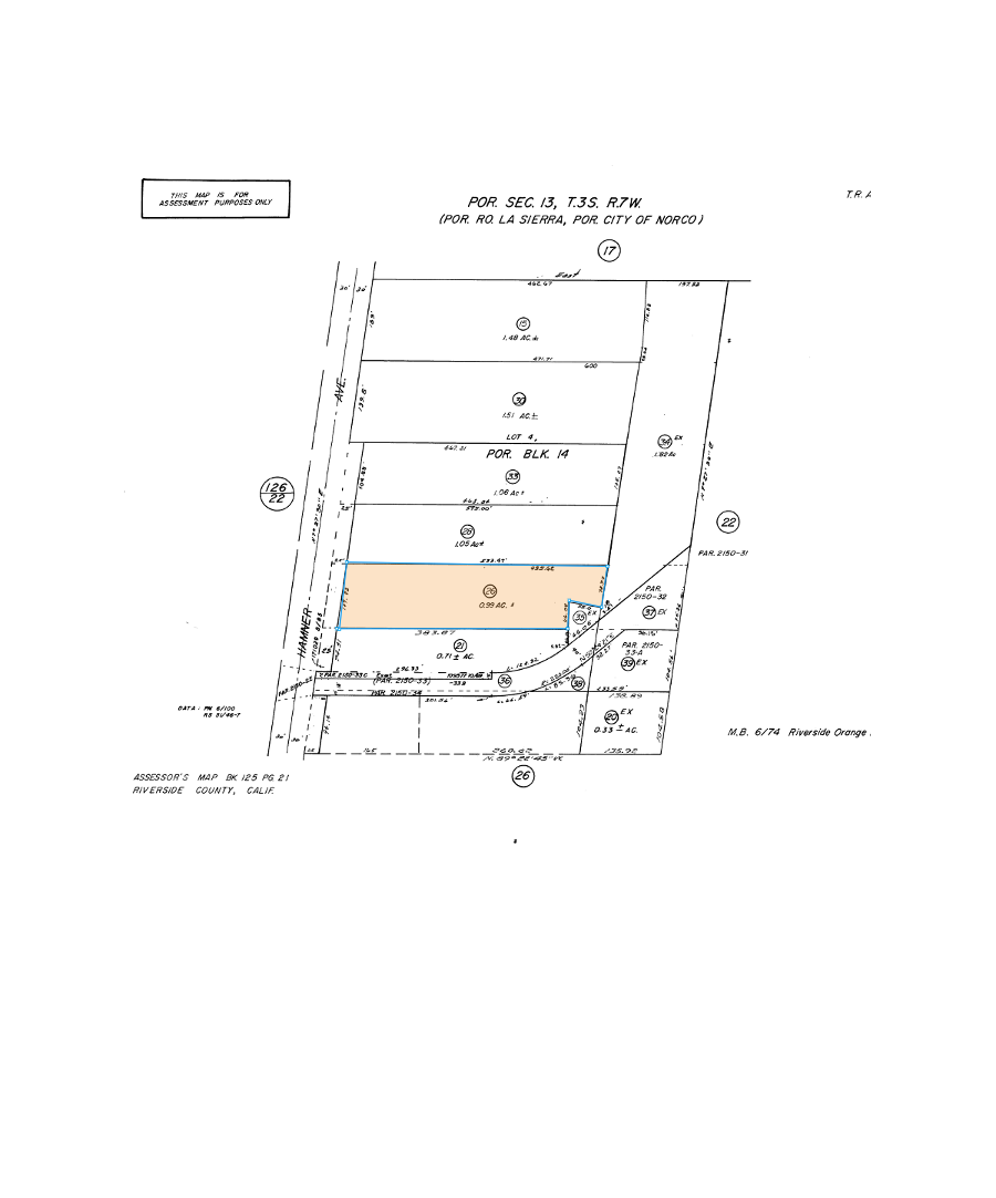 1665 Hamner Ave, Norco, CA en alquiler Plano de solar- Imagen 1 de 2